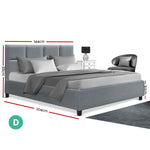 Artiss Double Full Size Bed Frame Base Mattress Fabric Wooden Grey TINO