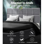 Artiss King Size Bed Frame Base Mattress Fabric Wooden Grey TINO