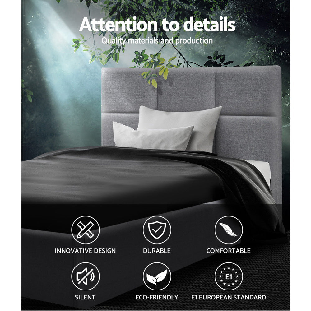 Artiss King Single Size Bed Frame Base Mattress Fabric Wooden Grey TINO
