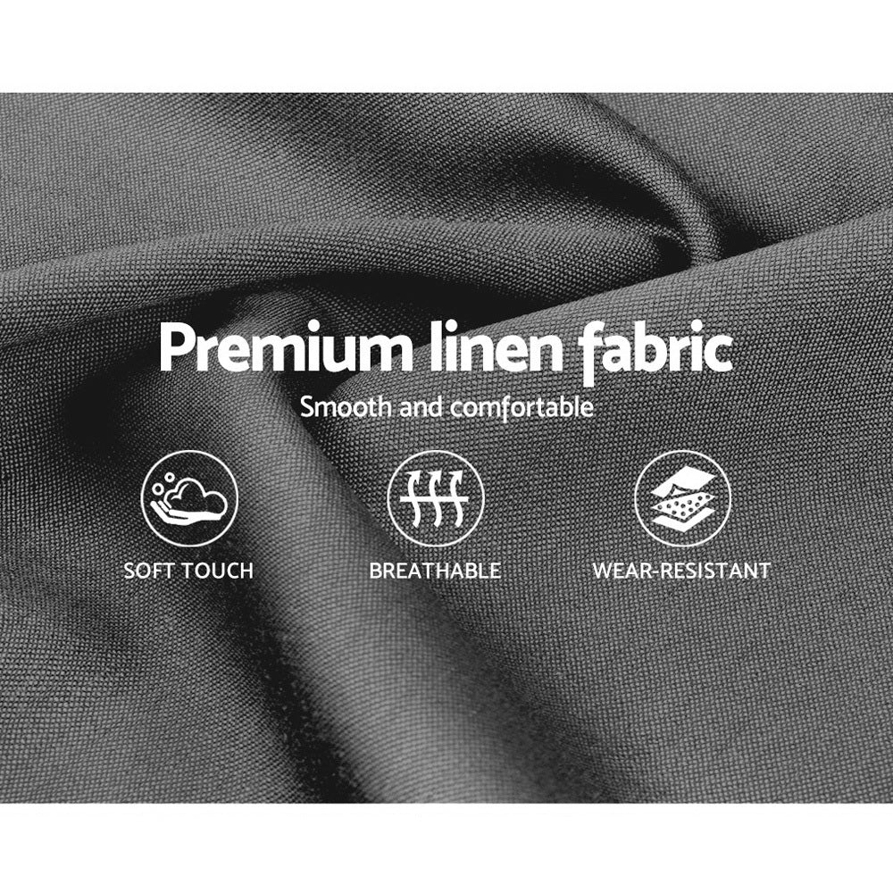 Artiss King Single Size Bed Frame Base Mattress Fabric Wooden Grey TINO