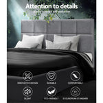 Artiss Queen Size Bed Frame Base Mattress Fabric Wooden Grey TINO