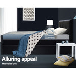 Artiss King Single Size Trundle Bed Frame  Headboard - Black