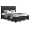 Artiss Double Full Size Bed Frame Base Mattress Platform Fabric Wooden Charcoal VAN