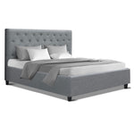 Artiss King Size Bed Frame Base Mattress Platform Fabric Wooden Grey VAN