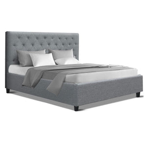 Artiss King Size Bed Frame Base Mattress Platform Fabric Wooden Grey VAN