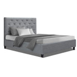Artiss King Single Size Bed Frame Base Mattress Platform Fabric Wooden Grey VAN