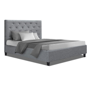 Artiss King Single Size Bed Frame Base Mattress Platform Fabric Wooden Grey VAN