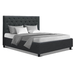 Artiss Queen Size Bed Frame Base Mattress Platform Fabric Wooden Charcoal VAN