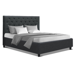 Artiss Queen Size Bed Frame Base Mattress Platform Fabric Wooden Charcoal VAN