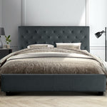 Artiss Queen Size Bed Frame Base Mattress Platform Fabric Wooden Charcoal VAN