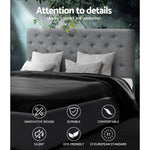 Artiss Queen Size Fabric Bed Frame  Headboard - Grey