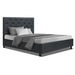 Artiss Single Size Bed Frame Base Mattress Platform Fabric Wooden Charcoal VAN