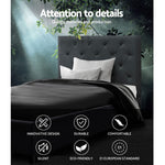 Artiss Single Size Bed Frame Base Mattress Platform Fabric Wooden Charcoal VAN