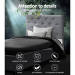 Artiss Single Size Bed Frame Base Mattress Platform Fabric Wooden Grey VAN