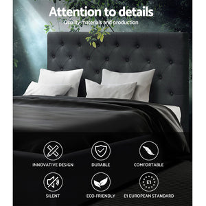 Artiss Double Full Size Gas Lift Bed Frame Charcoal Fabric Base With Storage Mattress