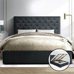 Artiss Double Full Size Gas Lift Bed Frame Charcoal Fabric Base With Storage Mattress