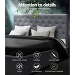 Artiss King Size Gas Lift Bed Frame Base With Storage Mattress Grey Fabric VILA