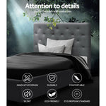 Artiss VILA King Single Size Gas Lift Bed Frame Base With Storage Mattress Grey Fabric