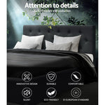 Artiss WARE Double Full Size Gas Lift Bed Frame Base With Storage Mattress Charcoal Fabric