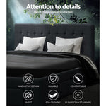 Artiss Double Size Fabric Bed Frame Headboard with Drawers  - Charcoal