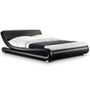 Artiss Double Size Bed Frame Base Mattress Platform Black Leather Wooden FLIO