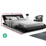 Artiss King Size PU Leather Bed Frame - Black