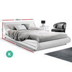 Artiss King Size PU Leather Bed Frame - White