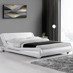 Artiss King Size PU Leather Bed Frame - White