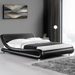 Artiss Queen Size PU Leather Bed Frame - Black