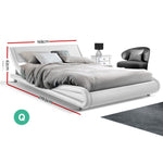 Artiss Queen Size PU Leather Bed Frame - White