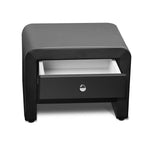 Artiss PU Leather Bedside Table with 2 Drawers - Black