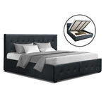 Artiss Gas Lift King Bed Frame - Charcoal