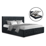 Artiss Gas Lift Queen Bed Frame -Charcoal