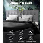 Artiss ROCA King Size Gas Lift Bed Frame Base With Storage Mattress Grey Fabric
