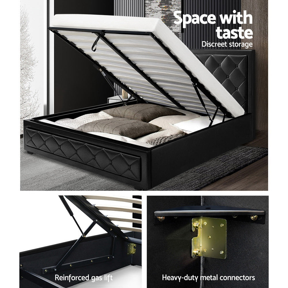 Artiss Tiyo Gas Lift Bed Frame - Queen