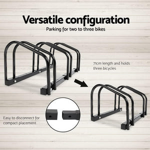 Portable Bike 3 Parking Rack Bicycle Instant Storage Stand - Black