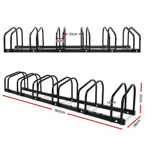 Portable Bike 6 Parking Rack Bicycle Instant Storage Stand - Black