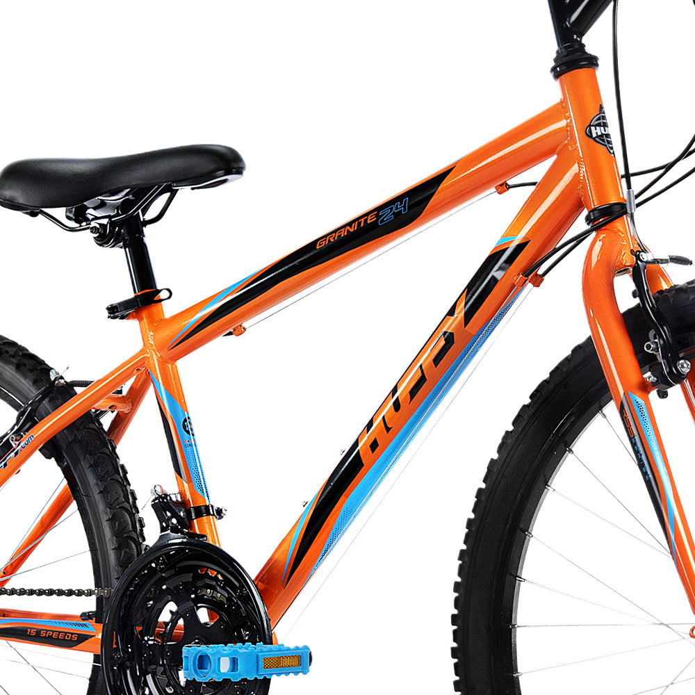 Huffy 24inch Granite Mountain Bike Unisex Mens Womens City Bicycle 15-Speed Orange