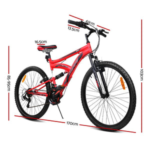 Huffy 26inch DS-3 Mountain Bike Suspension Unisex Mens Womens Bicycle Shimano 18-speed 