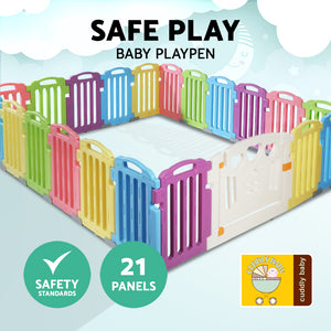 Cuddly Baby 21-Panel Plastic Baby Playpen Interactive Kids Toddler