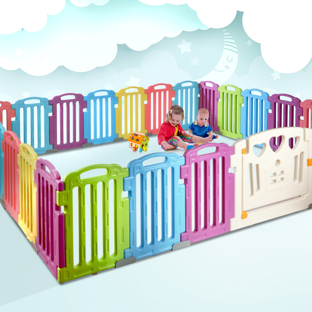 Cuddly Baby 25-Panel Plastic Baby Playpen Interactive Kids Safety Gate