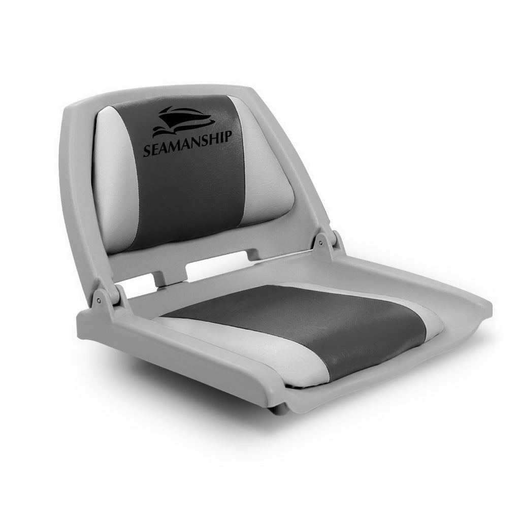 Seamanship Folding Swivel Boat Seat - Grey & Charcoal