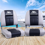 Seamanship 2X Folding Boat Seats Seat Marine Seating Set Swivels All Weather