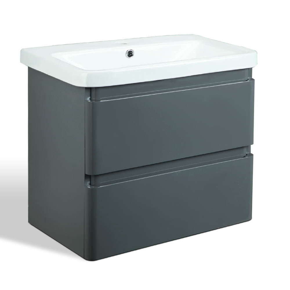 Cefito Ceramic Basin with Cabinet - Grey