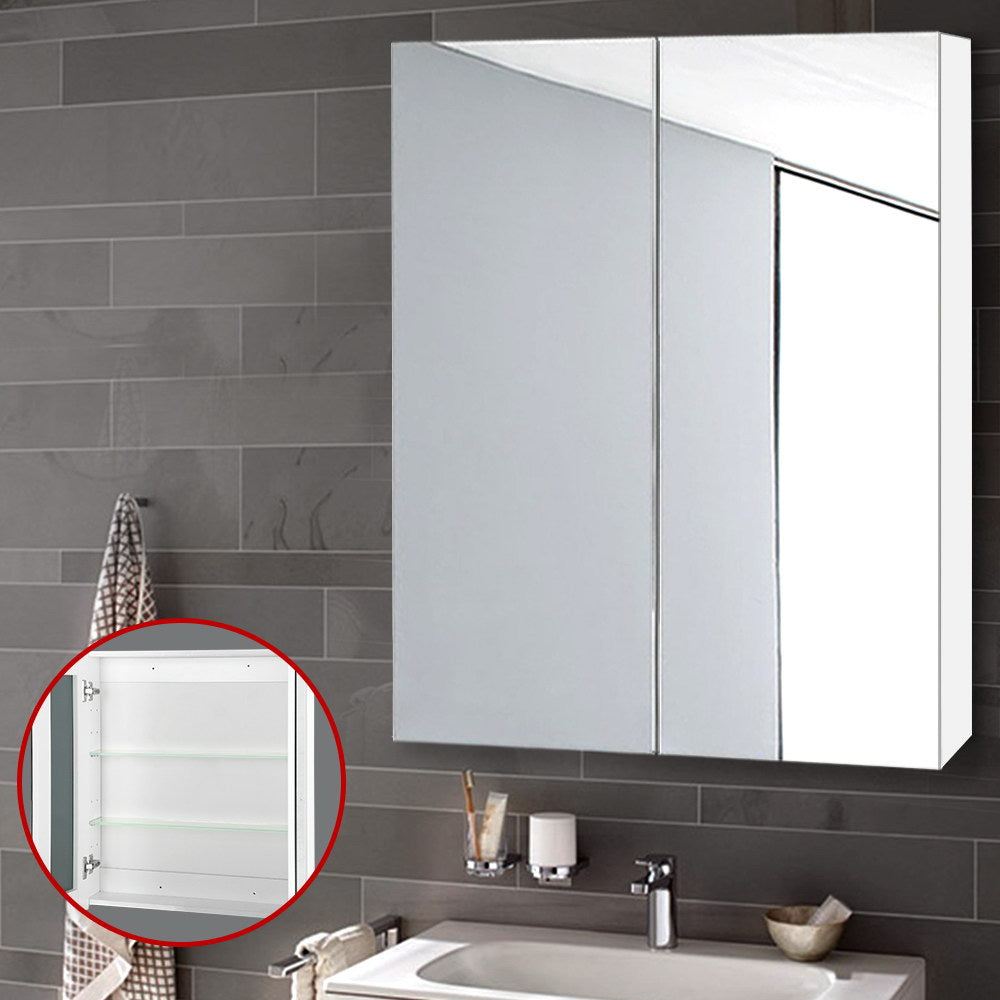 Cefito Bathroom Vanity Mirror with Storage Cavinet - White