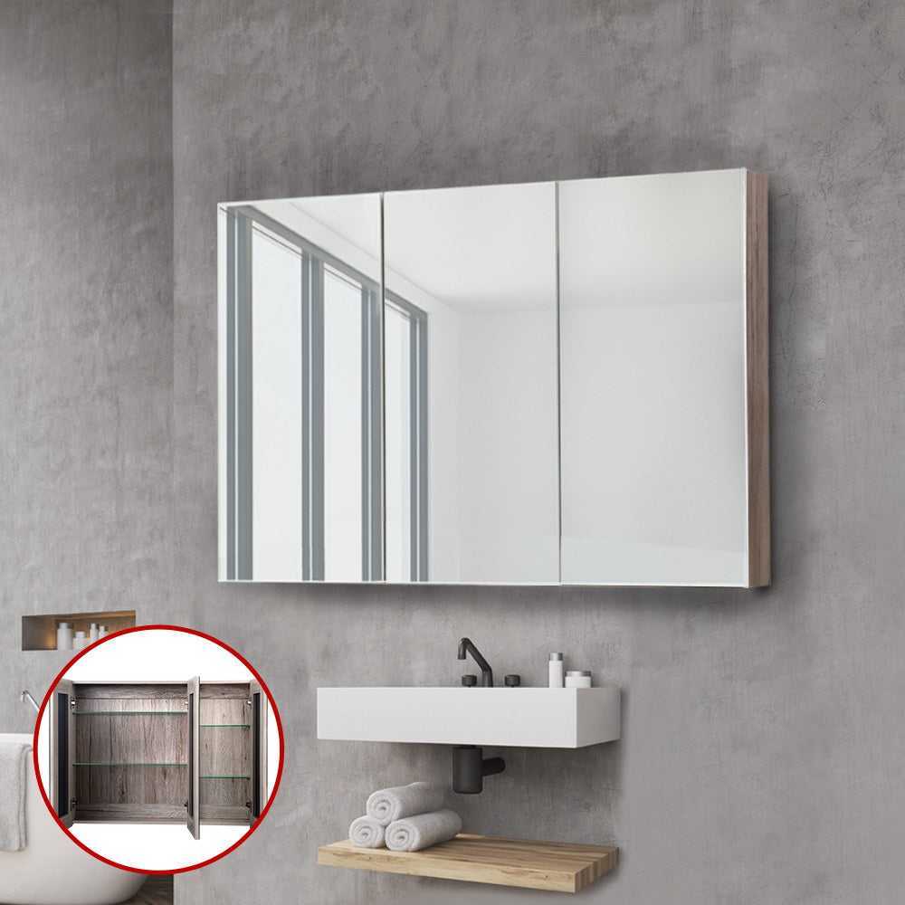 Cefito Bathroom Vanity Mirror with Storage Cabinet - Natural