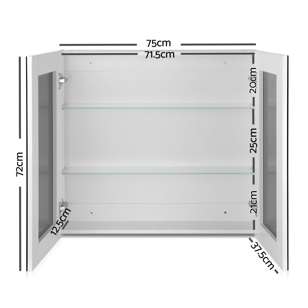 Cefito Bathroom Vanity Mirror with Storage Cavinet - White