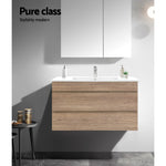 Cefito Bathroom Vanity Cabinet Basin Unit Sink Storage Wall Hung Oak White 900mm