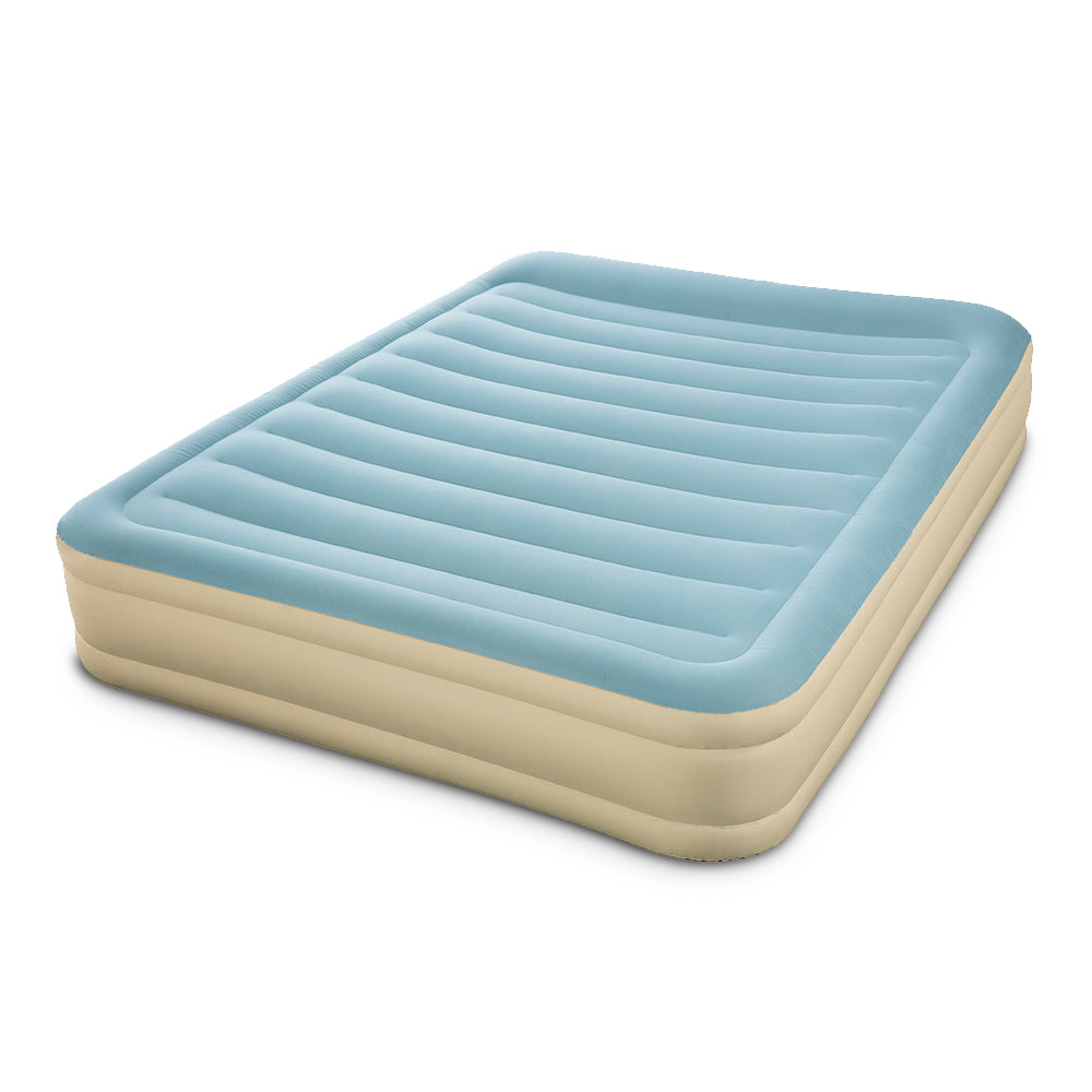 Bestway Queen Size Inflatable Air Mattress - Light Blue & Beige