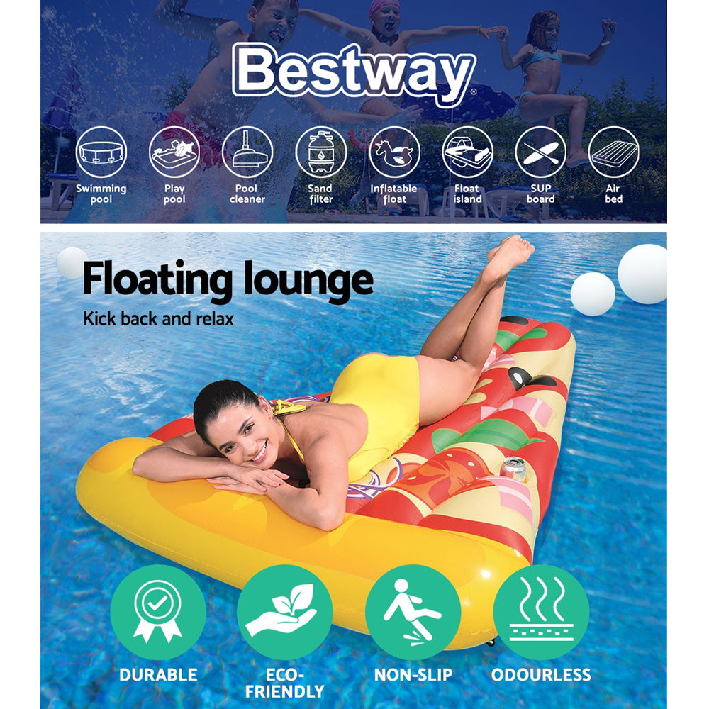 Bestway Inflatable Swimming Pool Pizza Slice Water Float Raft Lounge Toy Bed